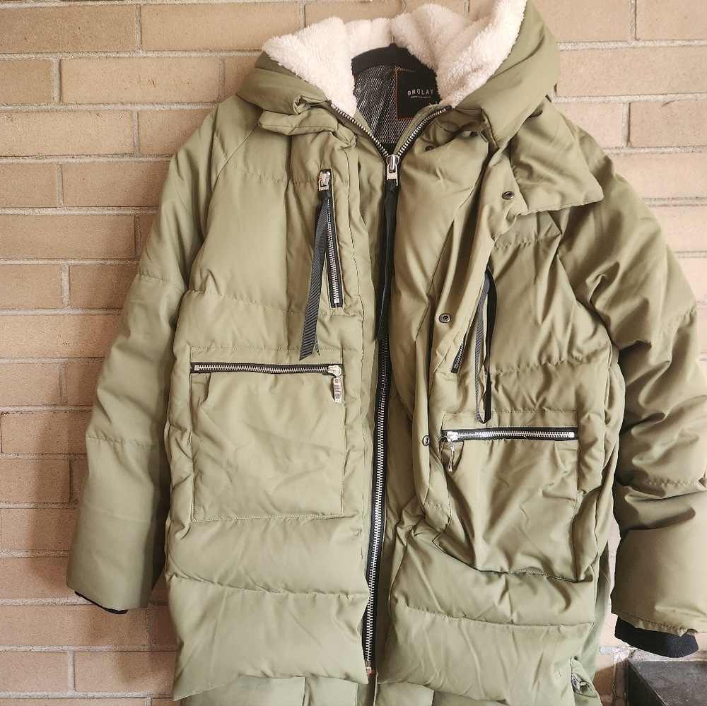 Olive Green Women's Puffer Jacket